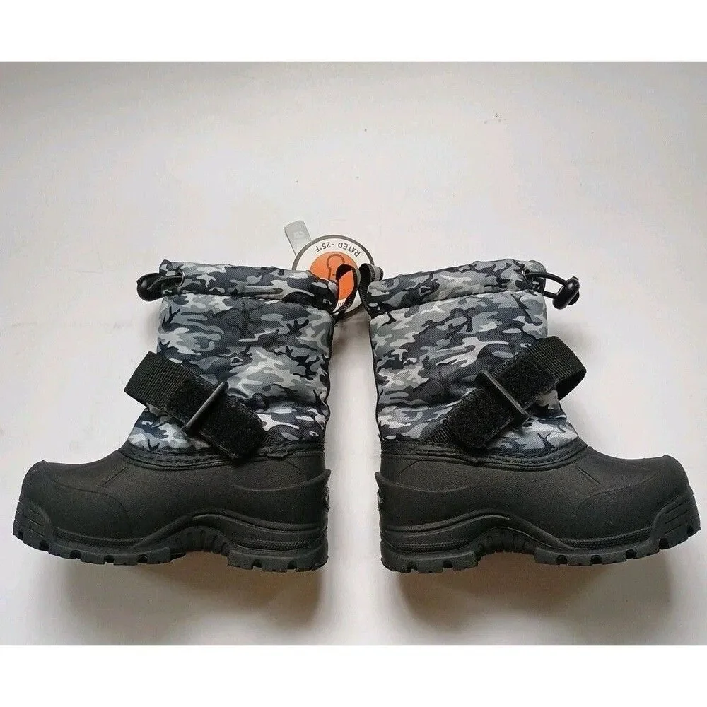 Northside 3M Thinsulate Black Camouflage Insulated Winter Snow Boot Boys 6 NEW